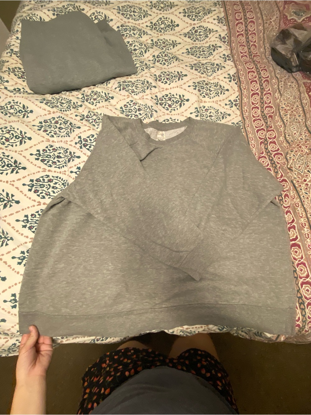 Terra & Sky Heather Gray Crewneck Sweater - Picture 2 of 3